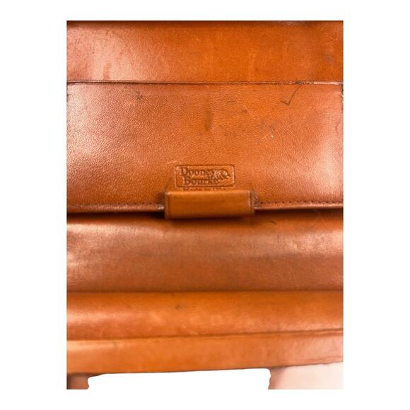 DOONEY & BOURKE Wallet Clutch Navy Blue Tan Vintage Kiss-Lock Bifold Classic - Picture 9 of 15